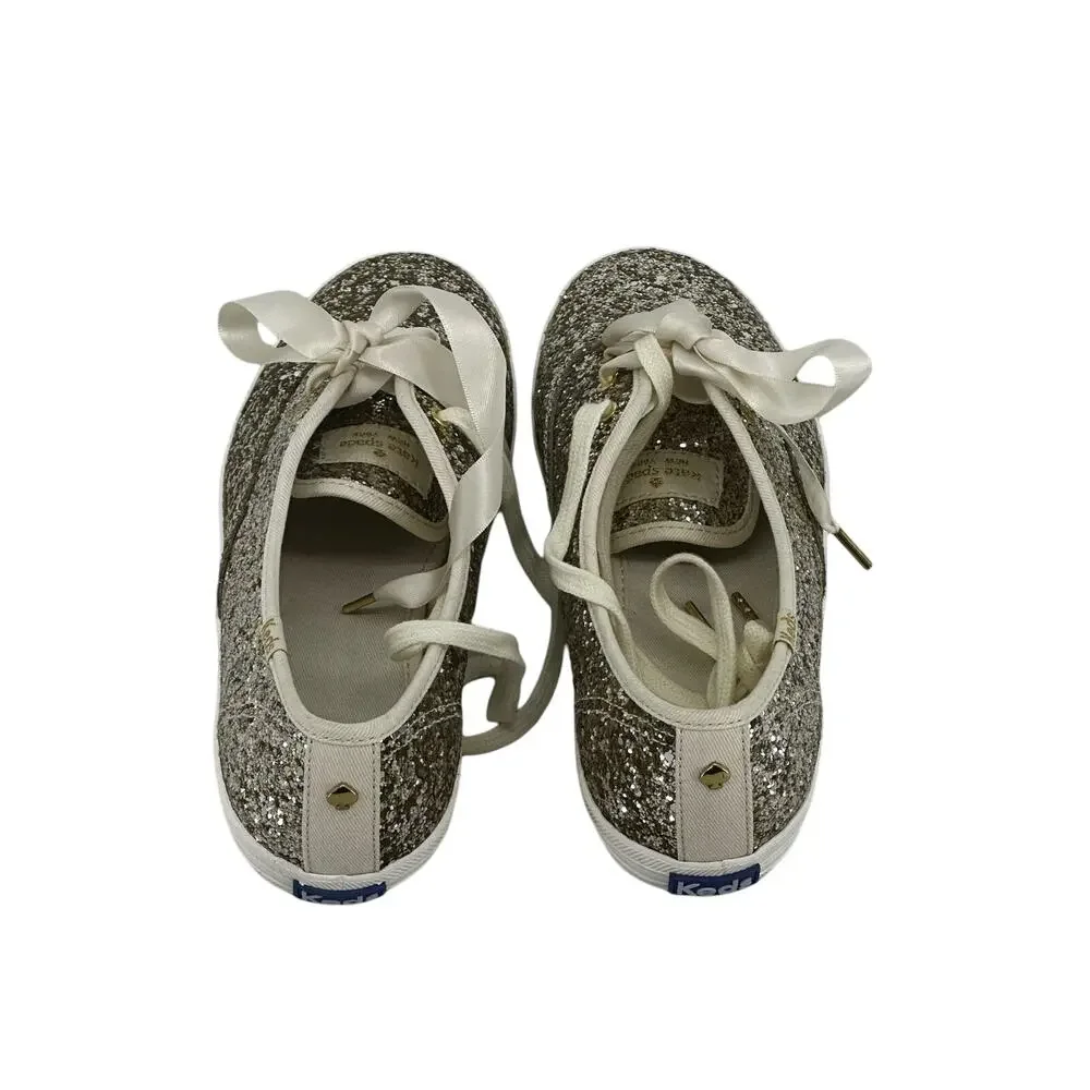 Keds X Kate Spade New York Glitter Sneakers Stylish Comfy Glam Chic Size 7.5 - Picture 2 of 10